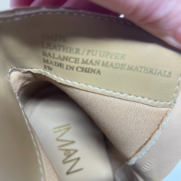 Iman Womens Tan Suede & Leather Side Zip Heel Booties Size 8 - Picture 10 of 14